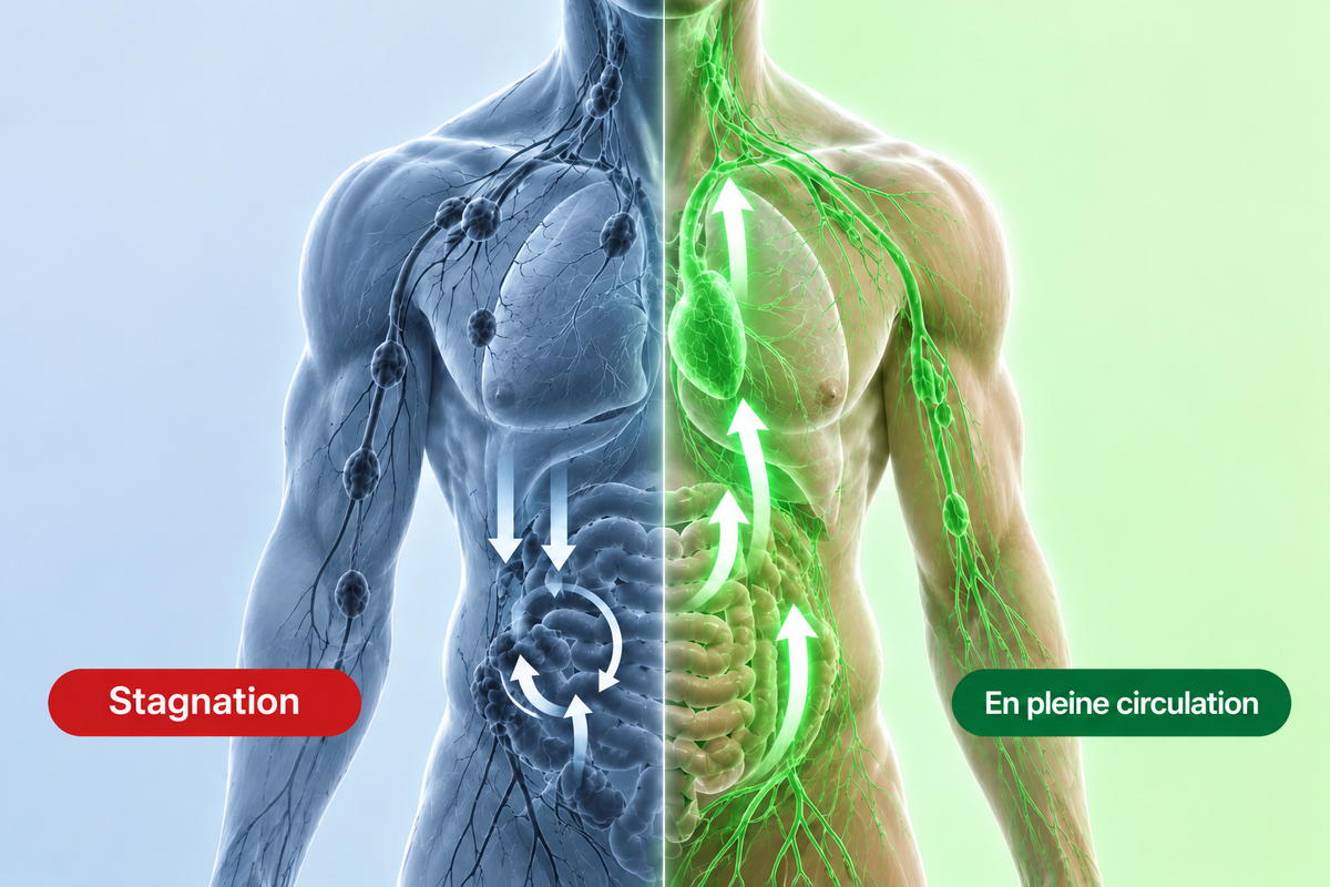 Illustration du système lymphatique avec textes explicatifs